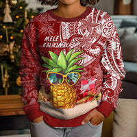 Mele Kalikimaka Hawaii Christmas Kid Ugly Christmas Sweater Pineapple Party - Wonder Print Shop