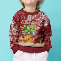 Mele Kalikimaka Hawaii Christmas Kid Ugly Christmas Sweater Pineapple Party - Wonder Print Shop