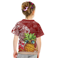 Mele Kalikimaka Hawaii Christmas Kid T Shirt Pineapple Party - Wonder Print Shop