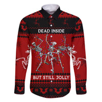 Christmas Family Matching Off Shoulder Long Sleeve Dress and Hawaiian Shirt Jolly Skull Merry Creepmas - Wonder Print Shop