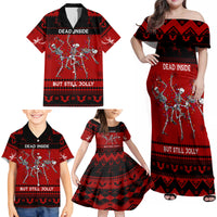Christmas Family Matching Off Shoulder Maxi Dress and Hawaiian Shirt Jolly Skull Merry Creepmas LT7 - Wonder Print Shop