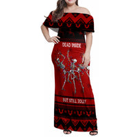 Christmas Family Matching Off Shoulder Maxi Dress and Hawaiian Shirt Jolly Skull Merry Creepmas LT7 - Wonder Print Shop