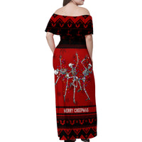 Christmas Family Matching Off Shoulder Maxi Dress and Hawaiian Shirt Jolly Skull Merry Creepmas LT7 - Wonder Print Shop
