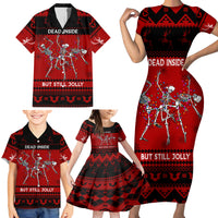 Christmas Family Matching Short Sleeve Bodycon Dress and Hawaiian Shirt Jolly Skull Merry Creepmas - Wonder Print Shop