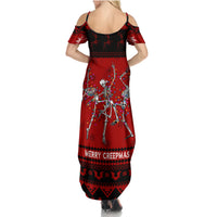 Christmas Family Matching Summer Maxi Dress and Hawaiian Shirt Jolly Skull Merry Creepmas - Wonder Print Shop