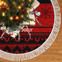 Wonder Print Christmas Tree Skirt Jolly Skull Merry Creepmas - Wonder Print Shop