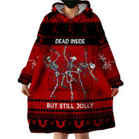 Christmas Wearable Blanket Hoodie Jolly Skull Merry Creepmas - Wonder Print Shop