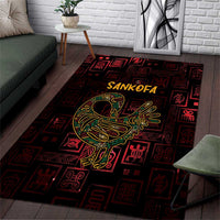 Africa Adinkra Symbol Area Rug Sankofa Bird - Cosmic Red LT7 - Wonder Print Shop