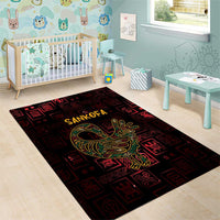 Africa Adinkra Symbol Area Rug Sankofa Bird - Cosmic Red LT7 - Wonder Print Shop
