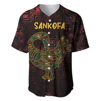 Africa Adinkra Symbol Baseball Jersey Sankofa Bird - Cosmic Red LT7 - Wonder Print Shop