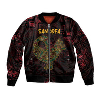 Africa Adinkra Symbol Bomber Jacket Sankofa Bird - Cosmic Red LT7 - Wonder Print Shop