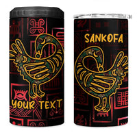 Personalized Africa Adinkra Symbol 4 in 1 Can Cooler Tumbler Sankofa Bird - Cosmic Red LT7 - Wonder Print Shop