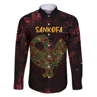 Africa Adinkra Symbol Family Matching Mermaid Dress and Hawaiian Shirt Sankofa Bird - Cosmic Red LT7 - Wonder Print Shop