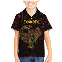 Africa Adinkra Symbol Family Matching Mermaid Dress and Hawaiian Shirt Sankofa Bird - Cosmic Red LT7 - Wonder Print Shop