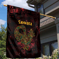 Africa Adinkra Symbol Garden Flag Sankofa Bird - Cosmic Red - Wonder Print Shop