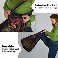 Africa Adinkra Symbol Grocery Bag Sankofa Bird - Cosmic Red