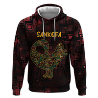 Africa Adinkra Symbol Hoodie Sankofa Bird - Cosmic Red - Wonder Print Shop