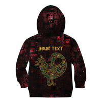 Africa Adinkra Symbol Kid Hoodie Sankofa Bird - Cosmic Red - Wonder Print Shop