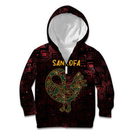 Africa Adinkra Symbol Kid Hoodie Sankofa Bird - Cosmic Red - Wonder Print Shop