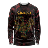 Africa Adinkra Symbol Long Sleeve Shirt Sankofa Bird - Cosmic Red - Wonder Print Shop