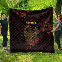 Africa Adinkra Symbol Quilt Sankofa Bird - Cosmic Red - Wonder Print Shop
