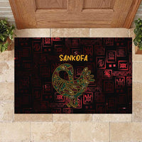 Africa Adinkra Symbol Rubber Doormat Sankofa Bird - Cosmic Red - Wonder Print Shop