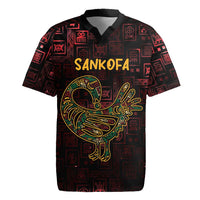 Africa Adinkra Symbol Rugby Jersey Sankofa Bird - Cosmic Red - Wonder Print Shop