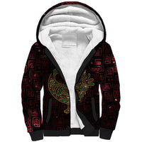 Africa Adinkra Symbol Sherpa Hoodie Sankofa Bird - Cosmic Red - Wonder Print Shop