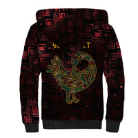 Africa Adinkra Symbol Sherpa Hoodie Sankofa Bird - Cosmic Red - Wonder Print Shop