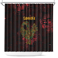 Africa Adinkra Symbol Shower Curtain Sankofa Bird - Cosmic Red