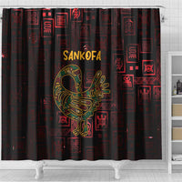 Africa Adinkra Symbol Shower Curtain Sankofa Bird - Cosmic Red