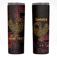 Personalized Africa Adinkra Symbol Skinny Tumbler Sankofa Bird - Cosmic Red - Wonder Print Shop
