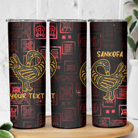 Personalized Africa Adinkra Symbol Skinny Tumbler Sankofa Bird - Cosmic Red - Wonder Print Shop