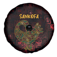 Africa Adinkra Symbol Spare Tire Cover Sankofa Bird - Cosmic Red - Wonder Print Shop