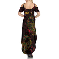 Africa Adinkra Symbol Summer Maxi Dress Sankofa Bird - Cosmic Red - Wonder Print Shop