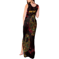 Africa Adinkra Symbol Tank Maxi Dress Sankofa Bird - Cosmic Red - Wonder Print Shop