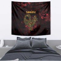 Africa Adinkra Symbol Tapestry Sankofa Bird - Cosmic Red - Wonder Print Shop