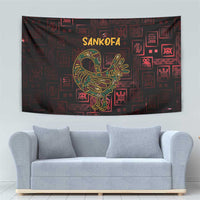 Africa Adinkra Symbol Tapestry Sankofa Bird - Cosmic Red - Wonder Print Shop