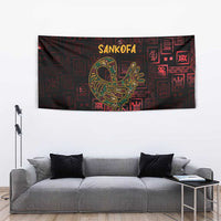 Africa Adinkra Symbol Tapestry Sankofa Bird - Cosmic Red - Wonder Print Shop