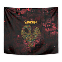 Africa Adinkra Symbol Tapestry Sankofa Bird - Cosmic Red - Wonder Print Shop