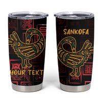 Personalized Africa Adinkra Symbol Tumbler Cup Sankofa Bird - Cosmic Red - Wonder Print Shop