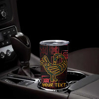Personalized Africa Adinkra Symbol Tumbler Cup Sankofa Bird - Cosmic Red - Wonder Print Shop