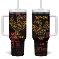 Personalized Africa Adinkra Symbol Tumbler With Handle Sankofa Bird - Cosmic Red - Wonder Print Shop