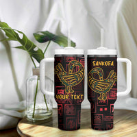 Personalized Africa Adinkra Symbol Tumbler With Handle Sankofa Bird - Cosmic Red - Wonder Print Shop