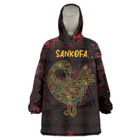 Africa Adinkra Symbol Wearable Blanket Hoodie Sankofa Bird - Cosmic Red - Wonder Print Shop