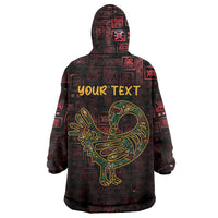 Africa Adinkra Symbol Wearable Blanket Hoodie Sankofa Bird - Cosmic Red - Wonder Print Shop
