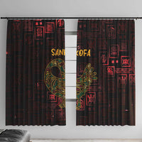 Africa Adinkra Symbol Window Curtain Sankofa Bird - Cosmic Red - Wonder Print Shop