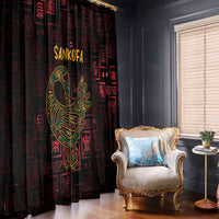 Africa Adinkra Symbol Window Curtain Sankofa Bird - Cosmic Red - Wonder Print Shop