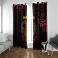 Africa Adinkra Symbol Window Curtain Sankofa Bird - Cosmic Red - Wonder Print Shop
