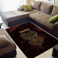 Africa Adinkra Symbol Area Rug Sankofa Heart - Cosmic Red LT7 - Wonder Print Shop